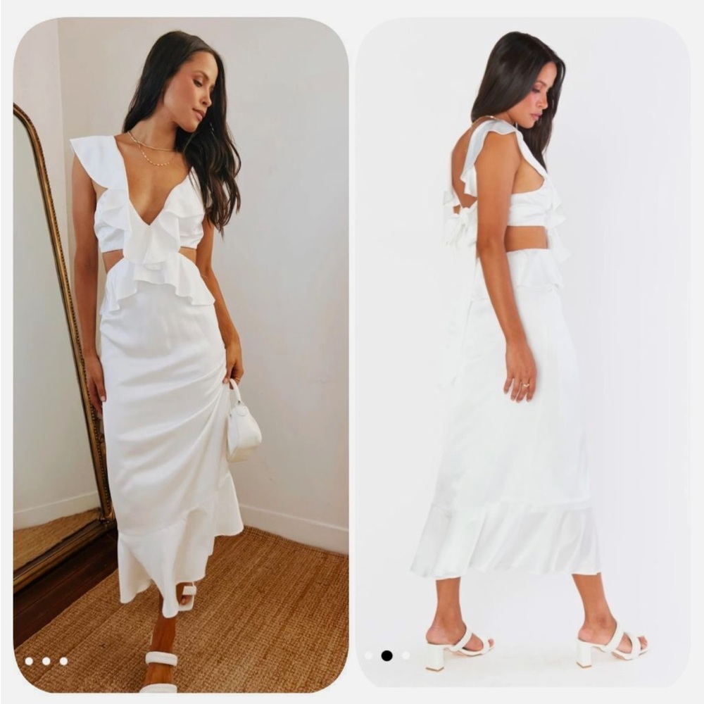 Ivory Luxe Satin Midi Dress – Show Me Your Mumu Zoey – Size XS – NWT